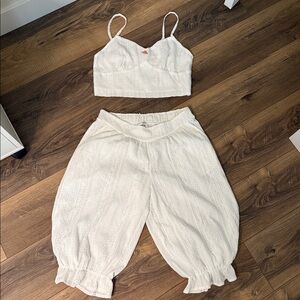 Women's White Eyelet Set